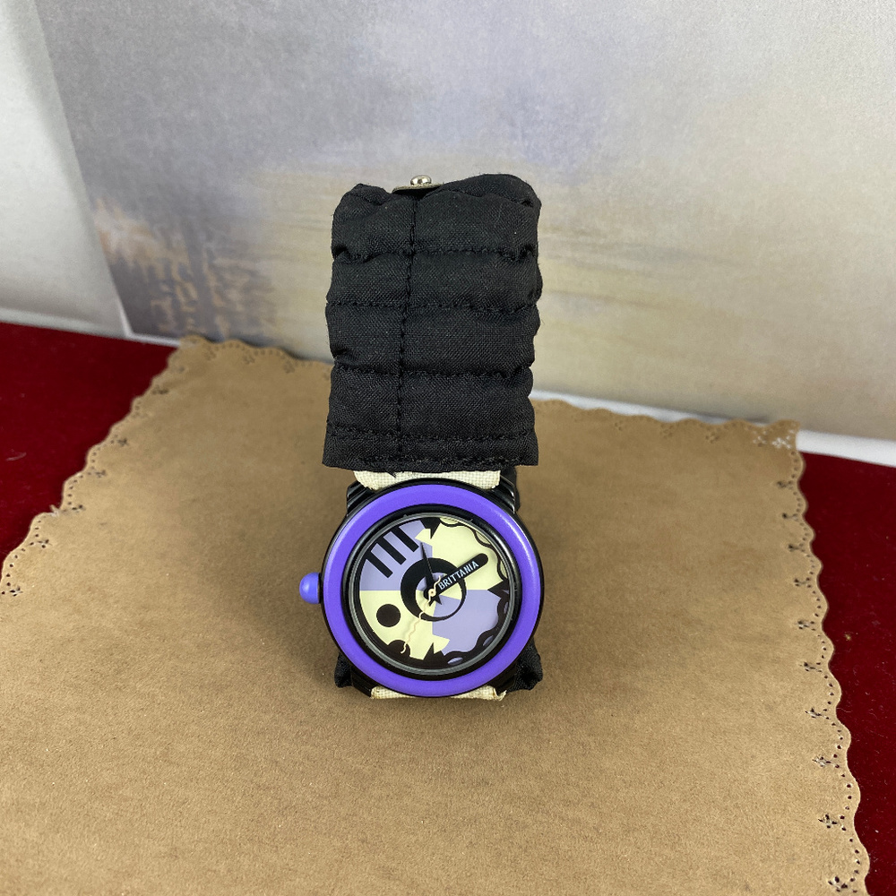 Vintage Brittania Watch Purple Bezel Yellow Black - Picture 5 of 7